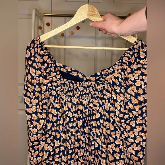 🫎ABERCROMBIE Long Sleeve Babydoll Mini Dress in Floral Print - Picture 9 of 11